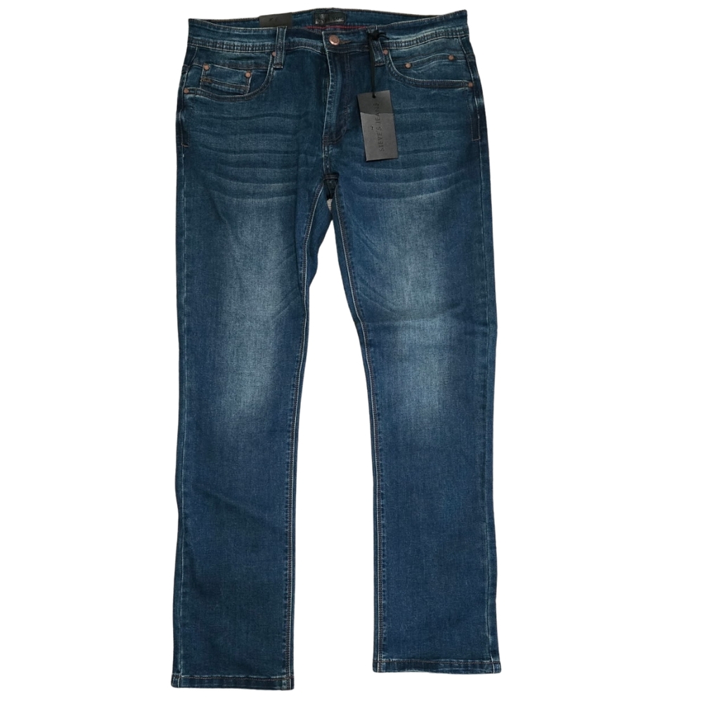 Steve's Blue Straight-Leg Jeans with Versatile Wash